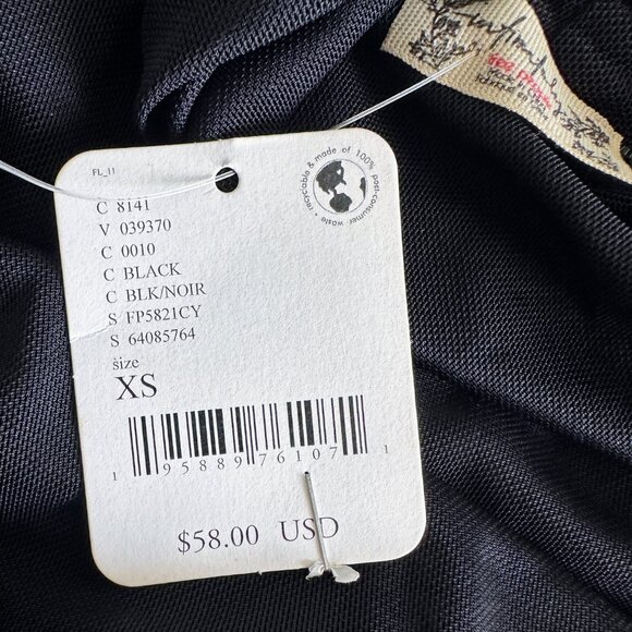 FREE PEOPLE INTIMATELY Black See-through Mesh Turtleneck Bodysuit Size XS NWT - Picture 6 of 7